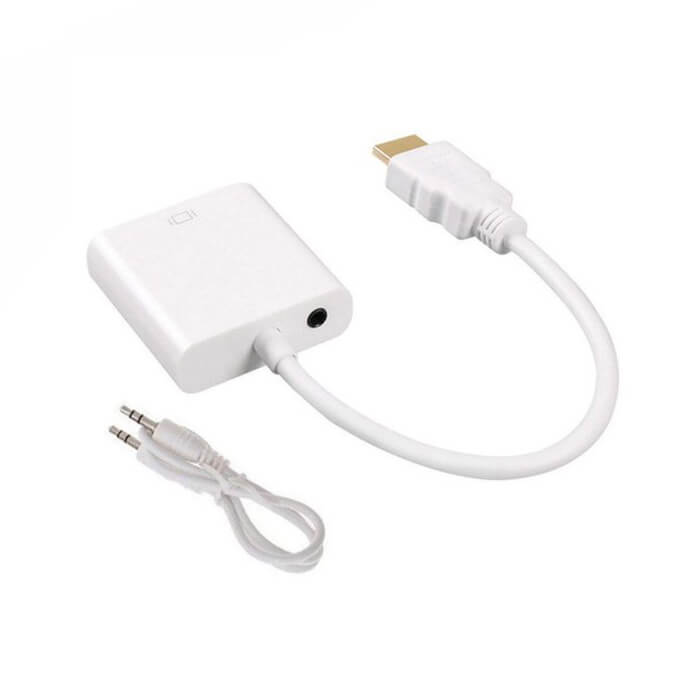 Hdmi to VGA Çevirici Kablo + Ses - Beyaz - hb %12