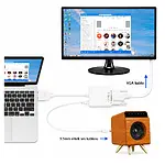 Hdmi to VGA Çevirici Kablo + Ses - Beyaz - hb %12