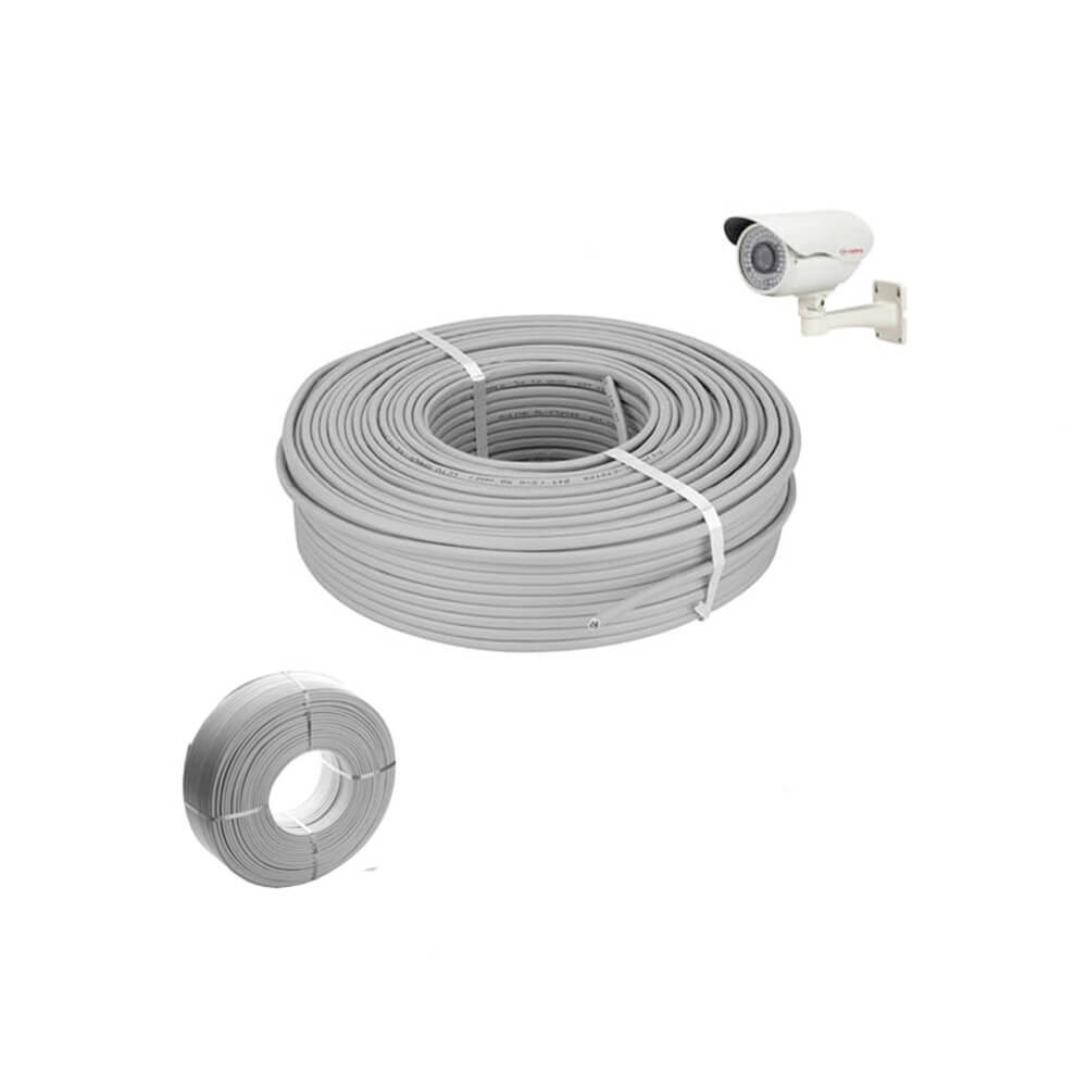 200 Metre - CCTV Kablo 2+1 0.22mm Folyolu - Güvenlik Kamera Kablosu