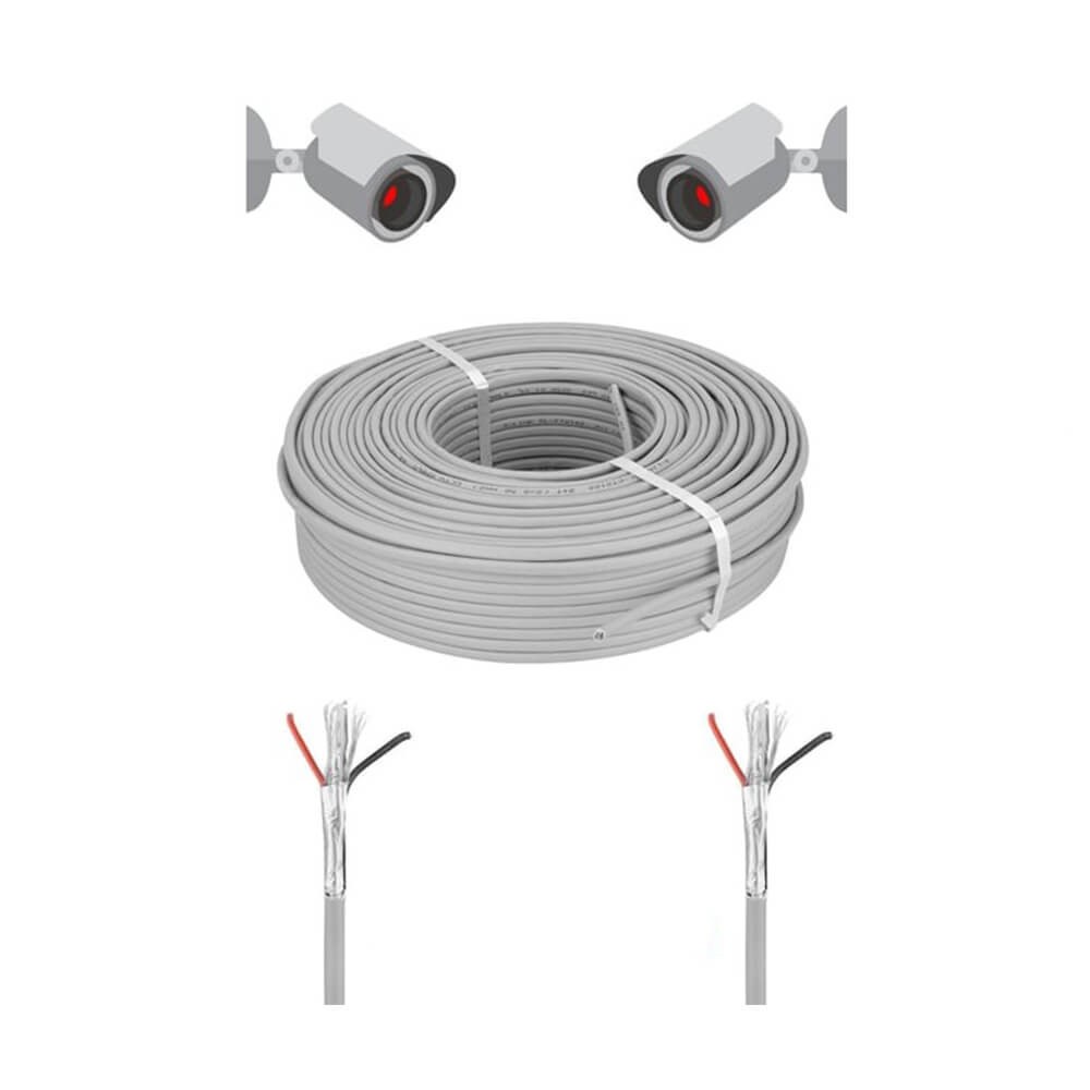 200 Metre - CCTV Kablo 2+1 0.22mm Folyolu - Güvenlik Kamera Kablosu