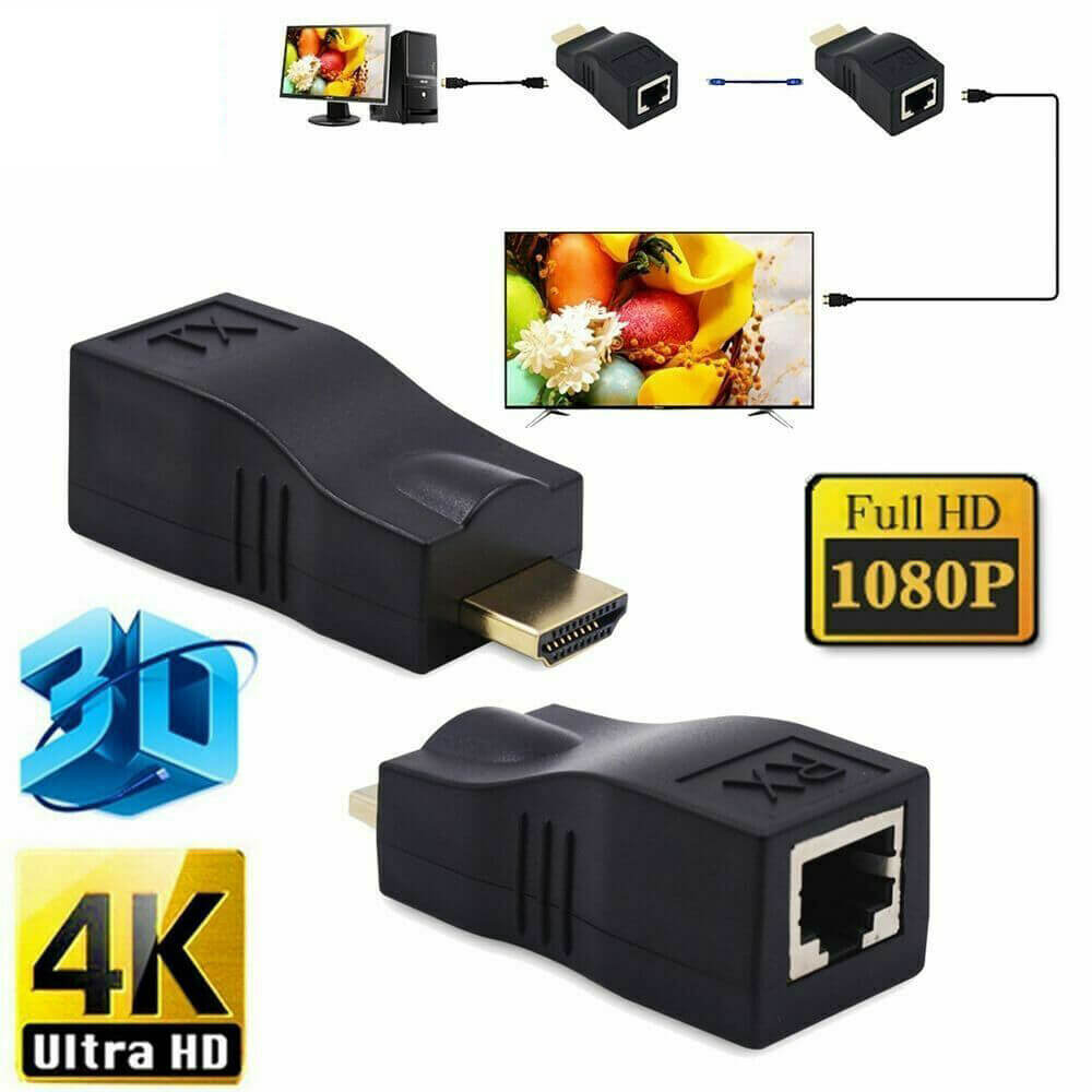 30 Metre Hdmi Extender Uzatma - Cat5 Cat6 Üzerinden Uzatma - 4K