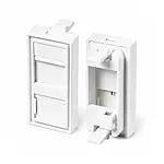 45x22.5 Data-Telefon Kapağı FacePlate - RJ45 RJ11 Uyumlu - Boş Tekli