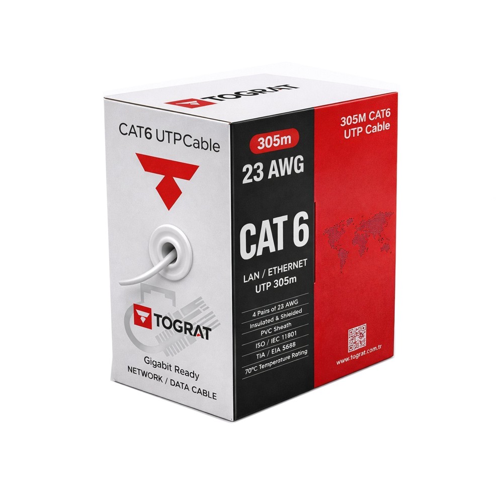 305M Cat6 Cat 6 Kablo - 23 Awg - Ethernet İnternet Kablosu Cat 6E