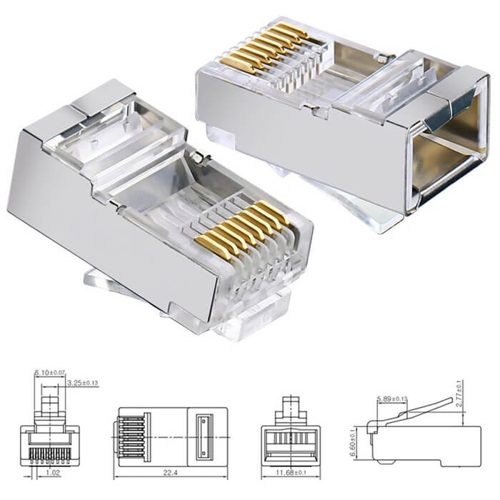 Cat6 Metal Rj45 Jack Konnektör Uç Ethernet Jak