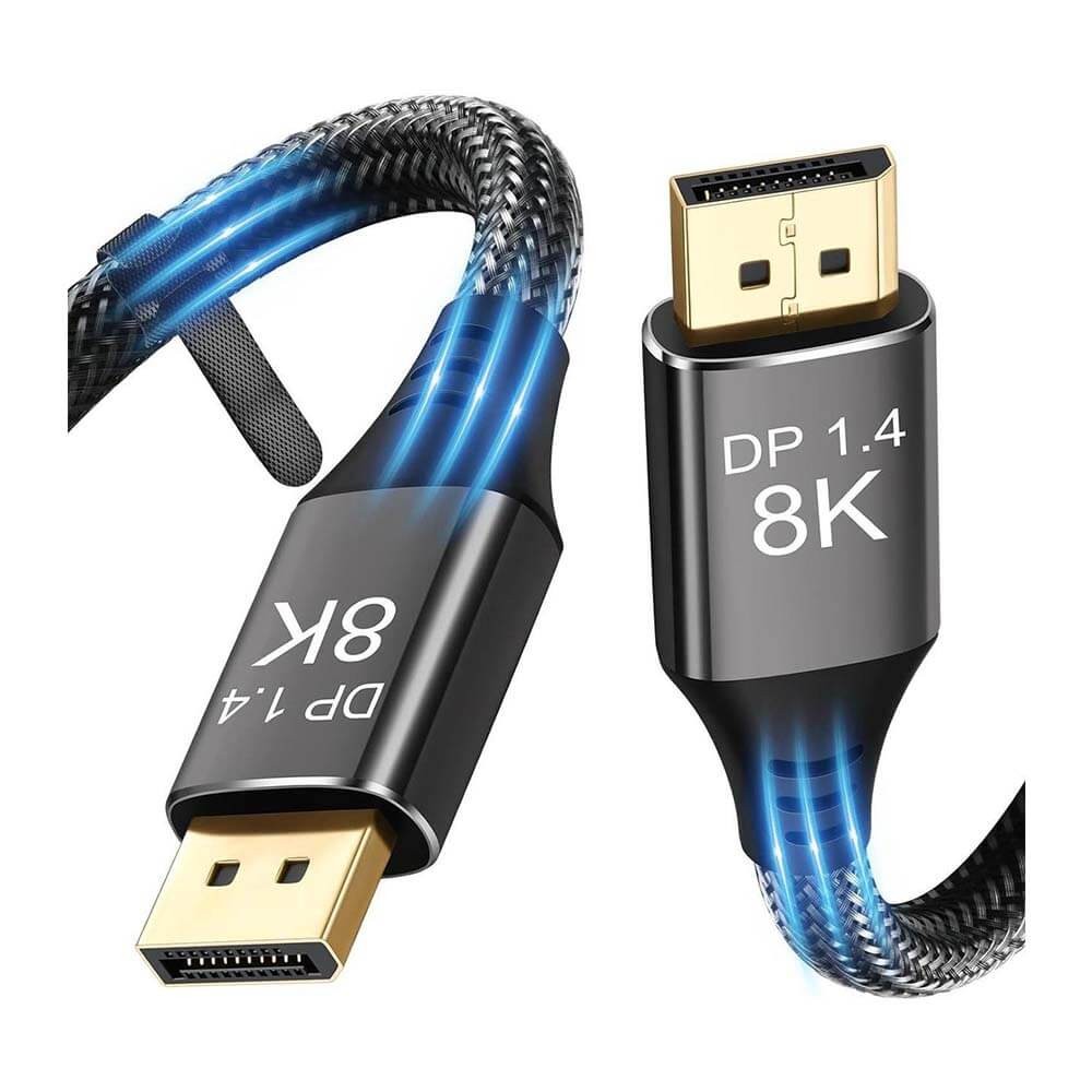 8K Displayport - DisplayPort 1.4 Kablo - Ultra HD  8K@60Hz , 4K@144Hz - Örgülü - 3 Metre