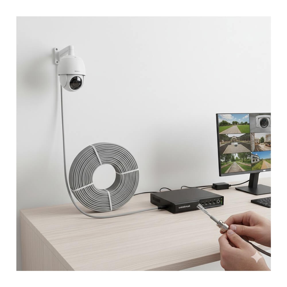 50 Metre CCTV Kamera Kablosu 2+1 0.22mm Güvenlik Kablosu