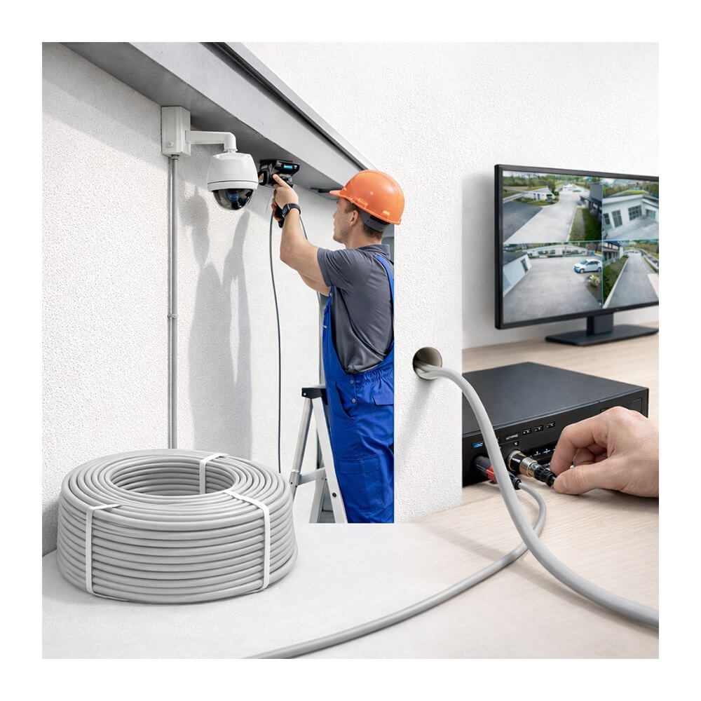 50 Metre CCTV Kamera Kablosu 2+1 0.22mm Güvenlik Kablosu