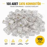RJ45 Sıkma Pensesi ve 100 Adet CAT6 RJ45 Konnektör Seti