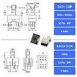 235 Adet 9 Çeşit DIP SMD Push Button Switch Basmalı Buton Seti