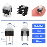 235 Adet 9 Çeşit DIP SMD Push Button Switch Basmalı Buton Seti
