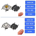 237 Parça 14 Çeşit Micro Switch Tact Buton Seti SMD SMT DIP