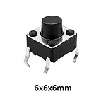 6x6x6 mm DIP Tact Switch 4 Pin Anlık Basmalı Buton