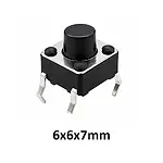 6x6x7 mm DIP Tact Switch 4 Pin Anlık Basmalı Buton