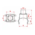 6x6x8 mm DIP Tact Switch 4 Pin Anlık Basmalı Buton