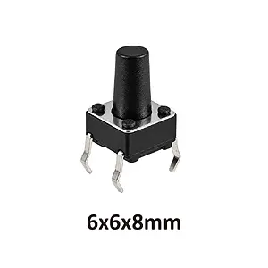 6x6x8 mm DIP Tact Switch 4 Pin Anlık Basmalı Buton