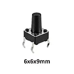 6x6x9 mm DIP Tact Switch 4 Pin Anlık Basmalı Buton