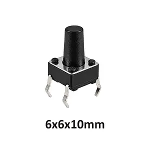 6x6x10 mm DIP Tact Switch 4 Pin Anlık Basmalı Buton