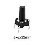 6x6x11 mm DIP Tact Switch 4 Pin Anlık Basmalı Buton