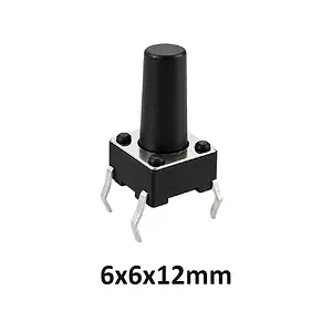 6x6x12 mm DIP Tact Switch 4 Pin Anlık Basmalı Buton