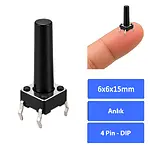 6x6x15 mm DIP Tact Switch 4 Pin Anlık Basmalı Buton