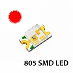 0805 805 SMD LED Diyot 2x1.25 mm Yüzey Montaj Kırmızı