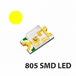 0805 805 SMD LED Diyot 2x1.25 mm Yüzey Montaj Sarı