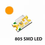 0805 805 SMD LED Diyot 2x1.25 mm Yüzey Montaj Turuncu