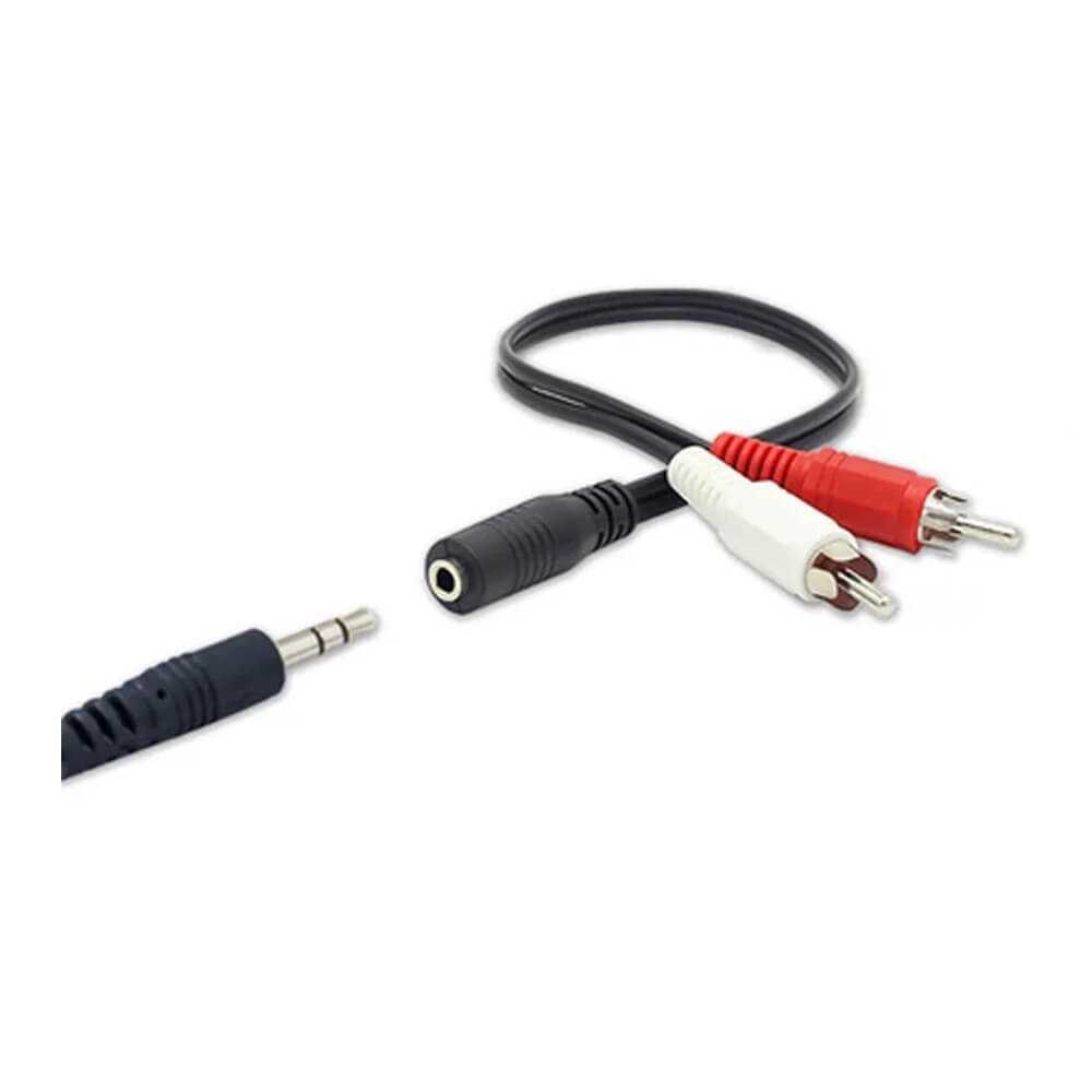 2 RCA Erkek - 3,5mm Stereo Dişi Ses Dönüştürücü