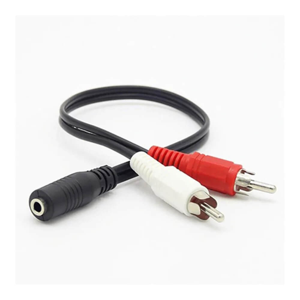 2 RCA Erkek - 3,5mm Stereo Dişi Ses Dönüştürücü