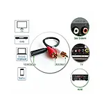 2 RCA Erkek - 3,5mm Stereo Dişi Ses Dönüştürücü
