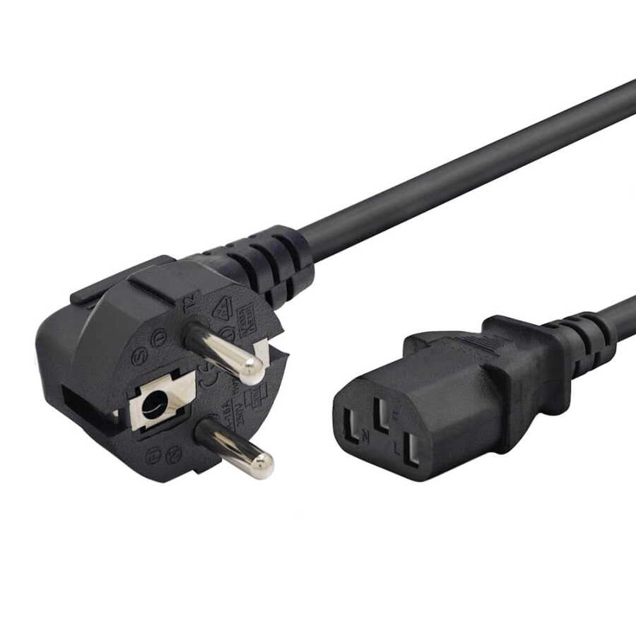 C13 Bakır Power Kablo - Standart Power Güç Kablosu - 3*1.5mm²