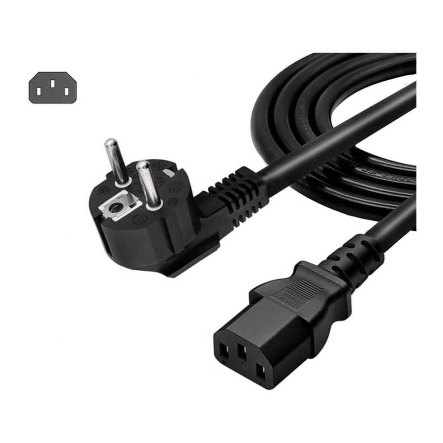 C13 Bakır Power Kablo - Standart Power Güç Kablosu - 3*1.5mm²