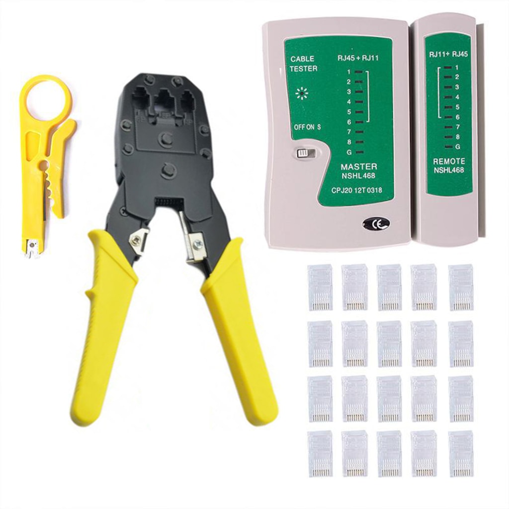 RJ45 RJ11 RJ9 Sıkma Pensesi - Ethernet Cat5 Cat6 Ethernet İnternet Pense - Sarı Renk