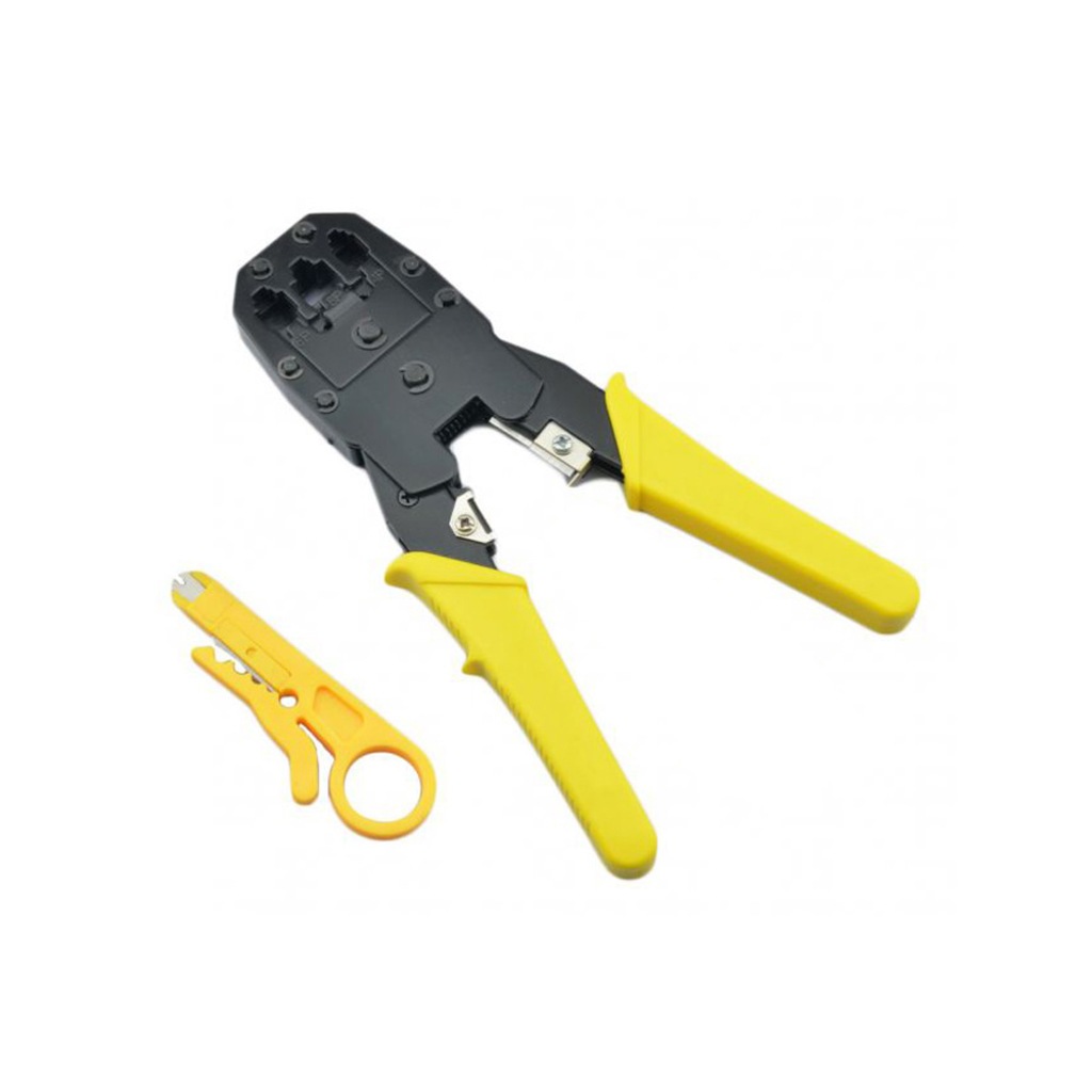 RJ45 RJ11 RJ9 Sıkma Pensesi - Ethernet Cat5 Cat6 Ethernet İnternet Pense - Sarı Renk