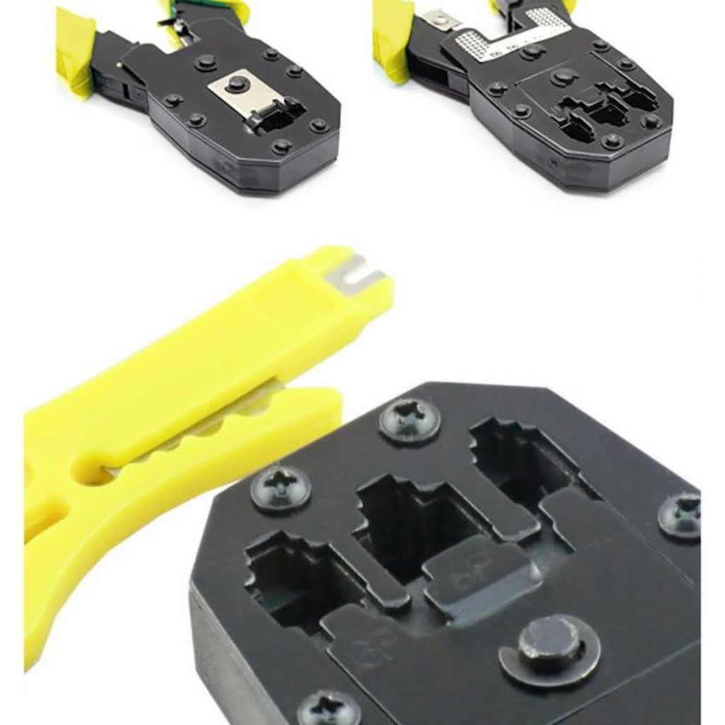 RJ45 RJ11 RJ9 Sıkma Pensesi - Ethernet Cat5 Cat6 Ethernet İnternet Pense - Sarı Renk