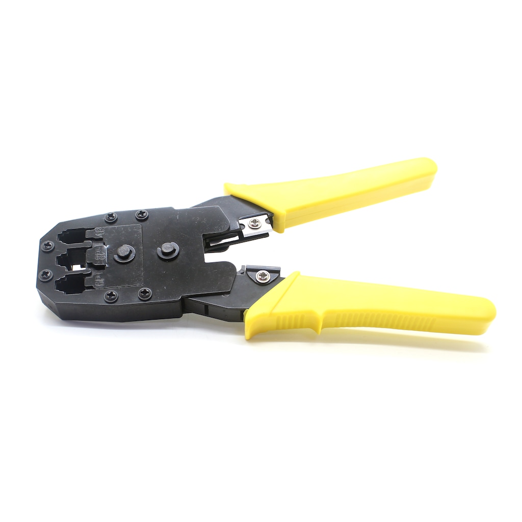 RJ45 RJ11 RJ9 Sıkma Pensesi - Ethernet Cat5 Cat6 Ethernet İnternet Pense - Sarı Renk