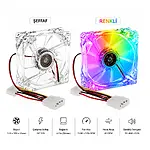 12cm Kasa Fanı - 4 Renk - 4 Led li