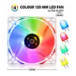 12cm Kasa Fanı - 4 Renk - 4 Led li