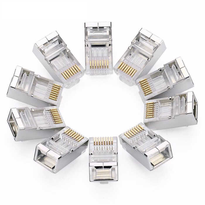 RJ45 Jack Metal Uç Jak Konnektör Cat5 Cat6 Başlık