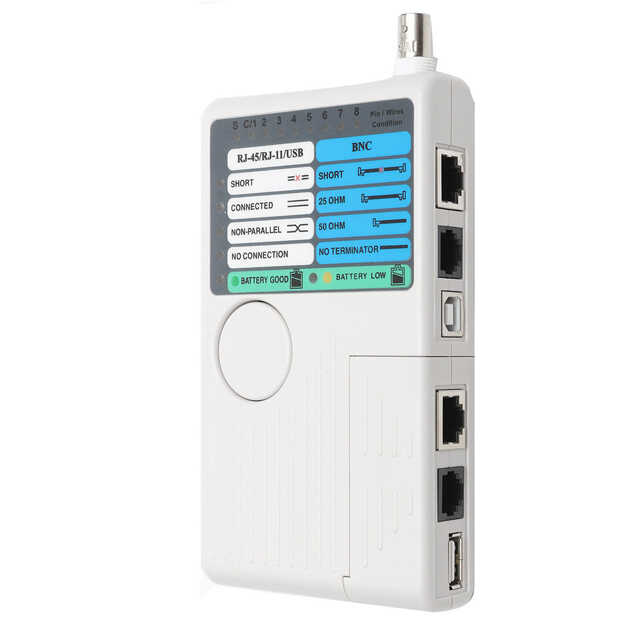 Profesyonel Network Kablo Test Cihazı- 4 in 1 - RJ11 RJ45 BNC USB