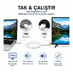 Mini Displayport To Hdmi Kablo Thunderbolt Macbook Tv Bağlantı 3M