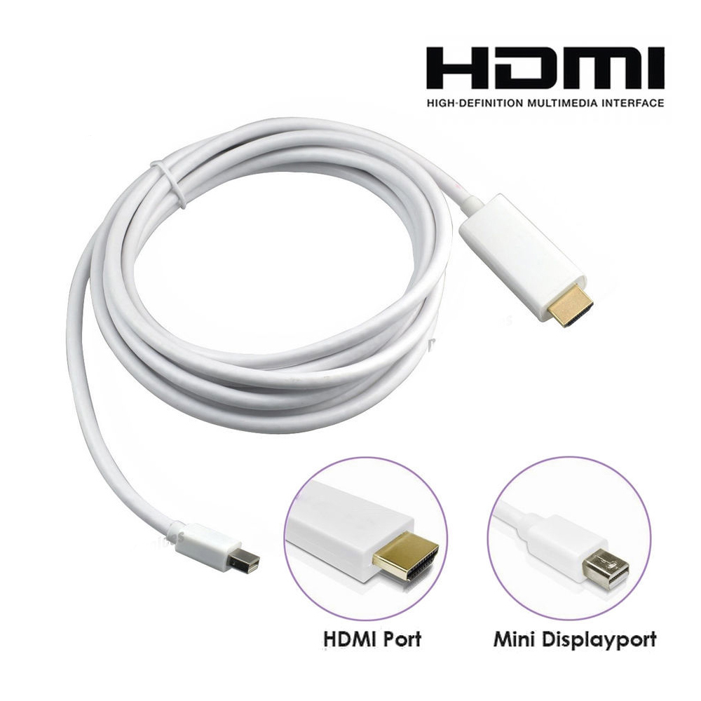 5M Mini Displayport To Hdmi Kablo Çevirici Mini Display Port Hdmi - Beyaz