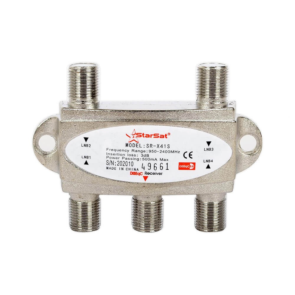 StarCom SR-X41S DiSEqC 2.0 Switch 4 in 1 Out - 950-2400MHz - Dayzek Uydu Birleştirici