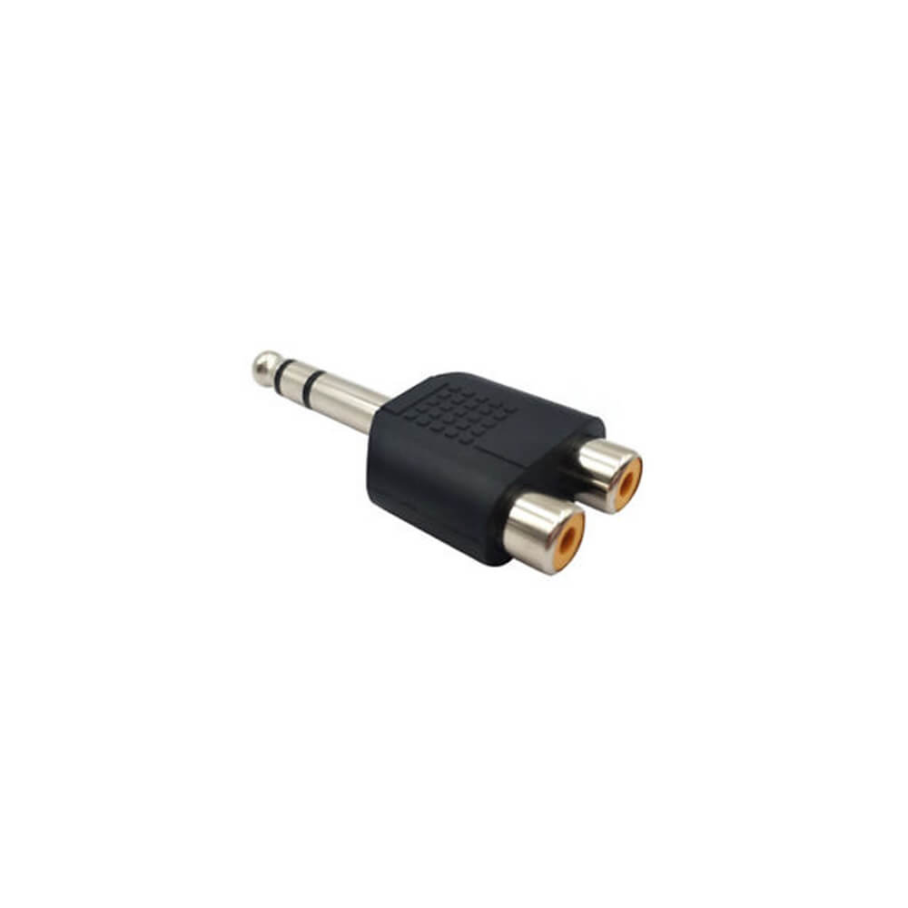 2 Rca Dişi - 6.3Mm Stereo Jak Çevirici Erkek Fiş