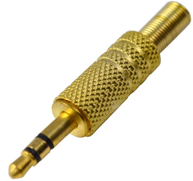 3.5 Mm Stereo Erkek Jak Metal Gold Altın Sarı