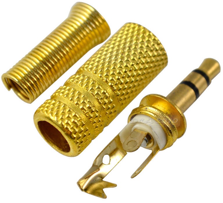 3.5 Mm Stereo Erkek Jak Metal Gold Altın Sarı