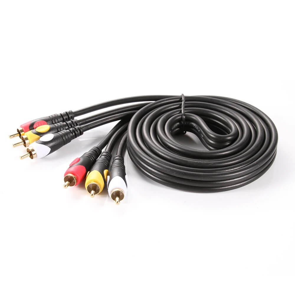 Koodmax - 3RCA Erkek to 3 Rca Lale Tos Scart Kompozit Ses Video Av Kablosu - 1.8 Metre