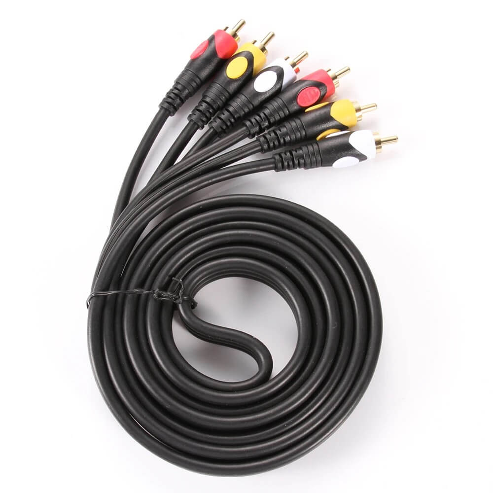 Koodmax - 3RCA Erkek to 3 Rca Lale Tos Scart Kompozit Ses Video Av Kablosu - 1.8 Metre