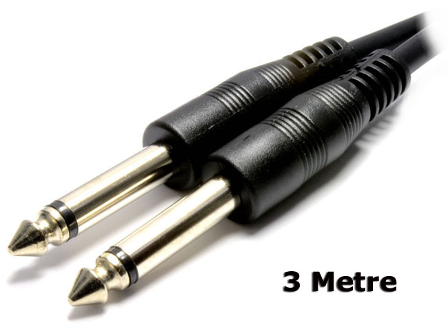 6.3Mm Mono Çivi Jak Jack Mikrofon Gitar Kablosu 3 Metre
