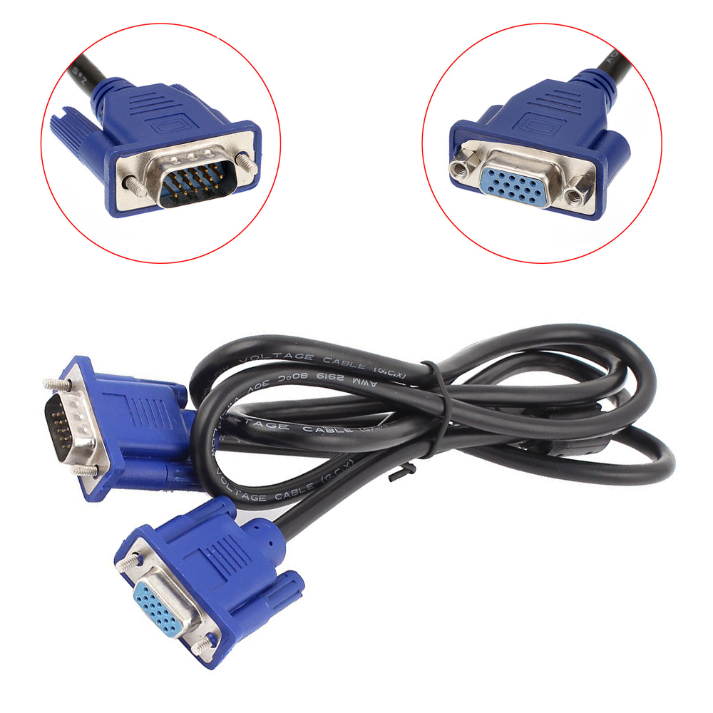 Vga Uzatma Kablosu Erkek / Dişi Vga Kablo 1.5M